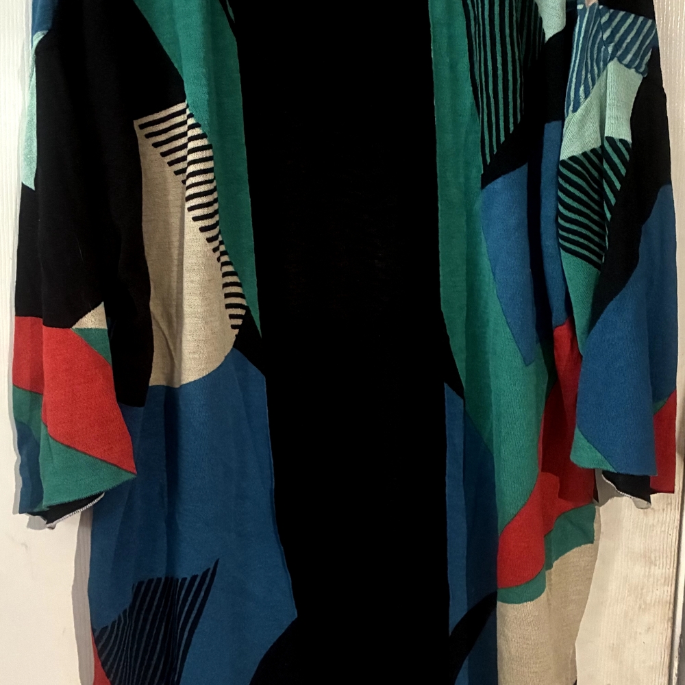 Chico's Black and Teal Kimono